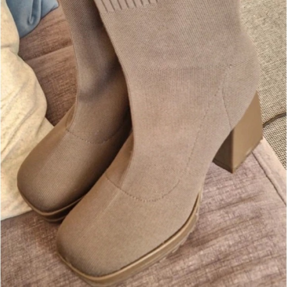 EGO Taupe Heeled Boots for Women
